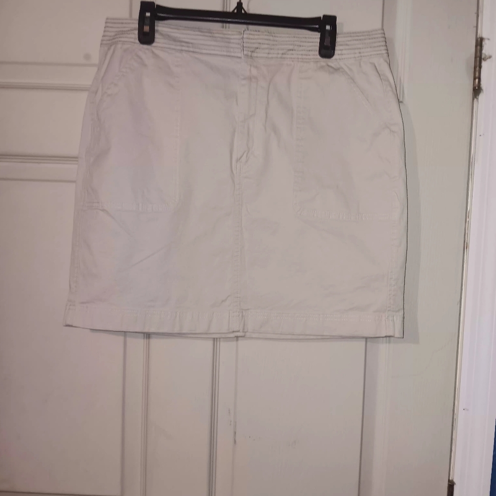 White House Black Market Kakhi Mini Skirt Sz 12